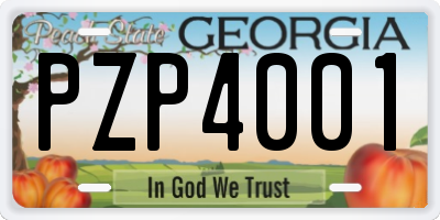 GA license plate PZP4001