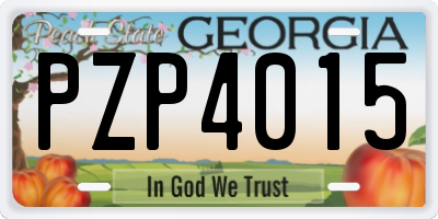 GA license plate PZP4015