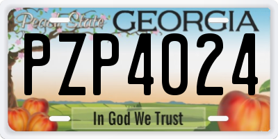 GA license plate PZP4024