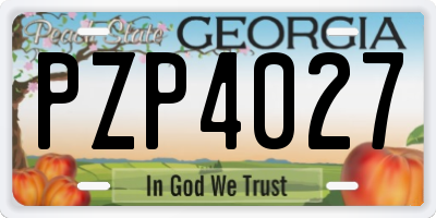 GA license plate PZP4027