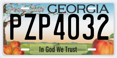 GA license plate PZP4032