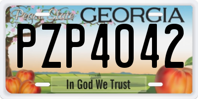 GA license plate PZP4042