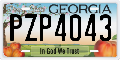 GA license plate PZP4043