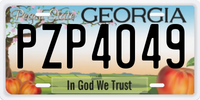 GA license plate PZP4049