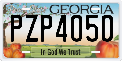 GA license plate PZP4050