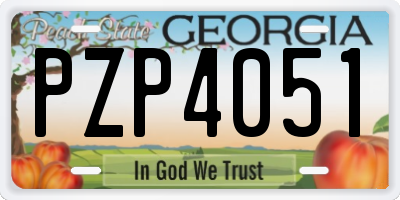 GA license plate PZP4051
