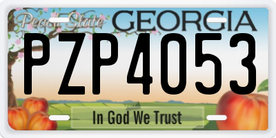 GA license plate PZP4053