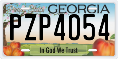 GA license plate PZP4054