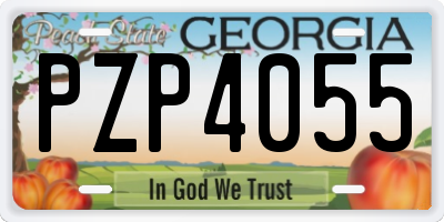 GA license plate PZP4055