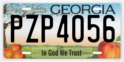 GA license plate PZP4056