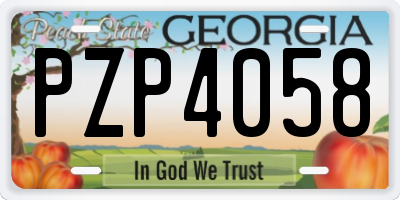 GA license plate PZP4058
