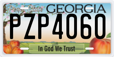 GA license plate PZP4060