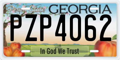 GA license plate PZP4062