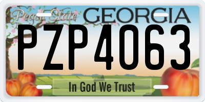 GA license plate PZP4063
