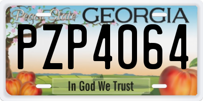 GA license plate PZP4064