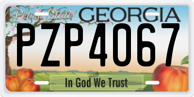 GA license plate PZP4067