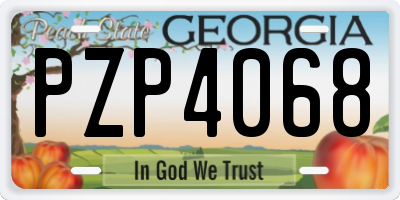 GA license plate PZP4068