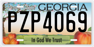 GA license plate PZP4069