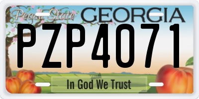 GA license plate PZP4071