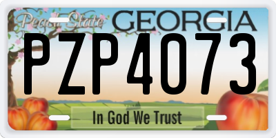 GA license plate PZP4073
