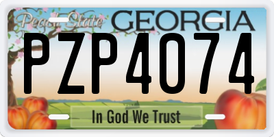GA license plate PZP4074