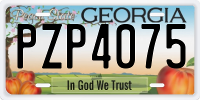 GA license plate PZP4075