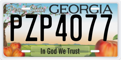 GA license plate PZP4077