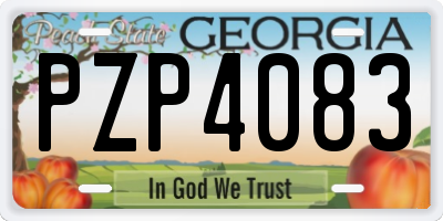 GA license plate PZP4083