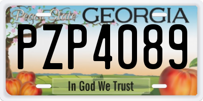 GA license plate PZP4089