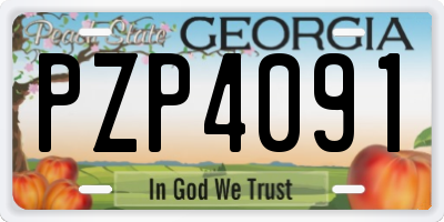 GA license plate PZP4091