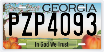 GA license plate PZP4093