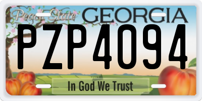GA license plate PZP4094