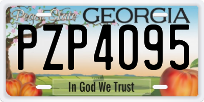 GA license plate PZP4095