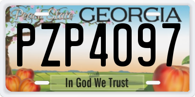GA license plate PZP4097