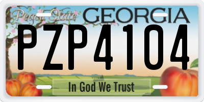 GA license plate PZP4104