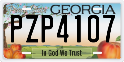 GA license plate PZP4107