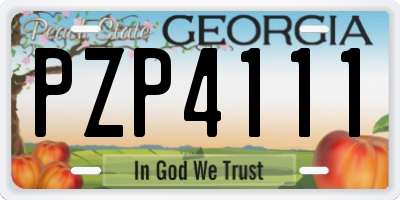 GA license plate PZP4111