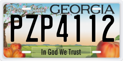 GA license plate PZP4112