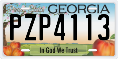 GA license plate PZP4113