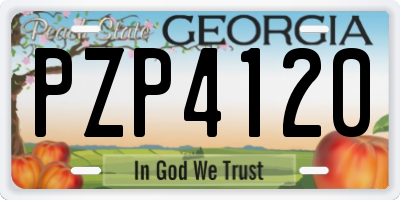 GA license plate PZP4120