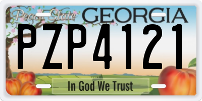 GA license plate PZP4121