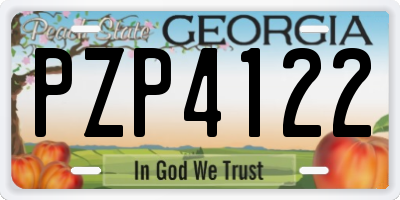 GA license plate PZP4122