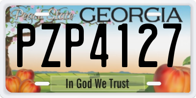 GA license plate PZP4127