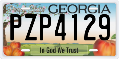 GA license plate PZP4129