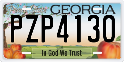 GA license plate PZP4130