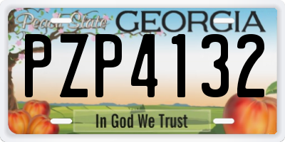 GA license plate PZP4132