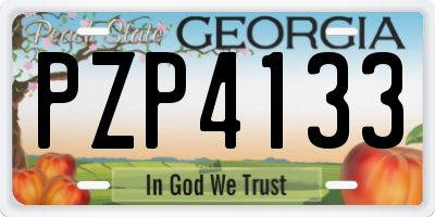 GA license plate PZP4133