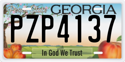 GA license plate PZP4137