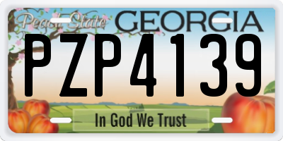 GA license plate PZP4139
