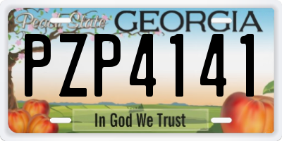 GA license plate PZP4141